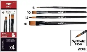 Grima otu komplekts Hulu Brushes 4 gab. sintētiskas otas kosmētikas uzklāšanai