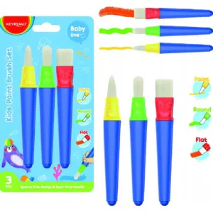 Children's paint brush set Keyroad 3 pieces — flat, pointed, round