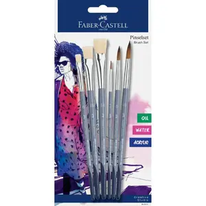 Brush set Faber-Castell Creative Studio 6 pcs — assorted synthetic bristles