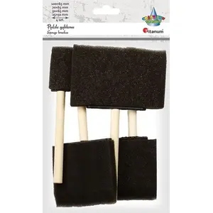 Flat sponge brushes set, Titanum, mix 4 pcs