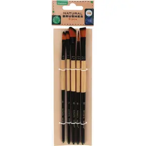 Brush Set STARPAK PEDZLE SZKOL KPL5SZT natural wooden handles, 5-piece school paint brush set