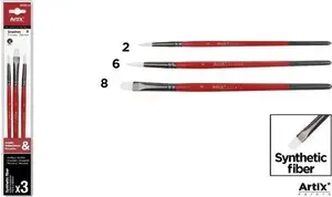 Mākslīgo mīksto otu komplekts 3 gab., Hulu Brushes — dekoratīvai kosmētikai un detaļām
