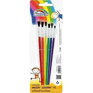 School paint brushes KW Trade Fiorello set of 6 — assorted sizes for classroom use