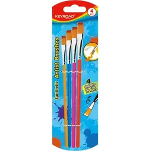 Paint brushes Keyroad set of 4 in blister pack, assorted colors