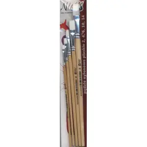 Flat Nylon Brushes KOH-I-NOOR model 174127 — set of flat synthetic artist brushes
