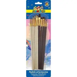 Artist paint brushes HB set, wooden handles, 10 pieces