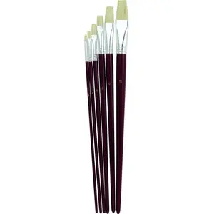 Paint Brushes Grand 685B flat set 6 pcs sizes 2–12 natural bristle