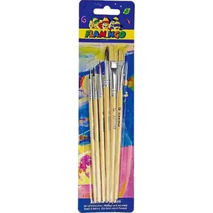 Wooden Paint Brushes set 6 pcs Titanum (model 385126)