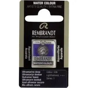 Akvareļu tablete Artequipment Rembrandt Ultramarine Deep 506 (1 gab.) — profesionāla akvarele