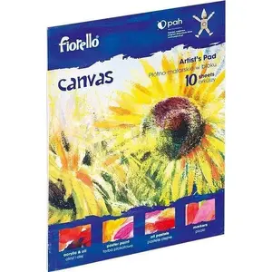 Canvas panel pad Fiorello 24 x 18 cm, painting canvas block, pack with glued edges