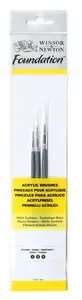 Набор кистей Winsor & Newton 5295001 — круглые кисти с синтетическим ворсом, 3 шт.