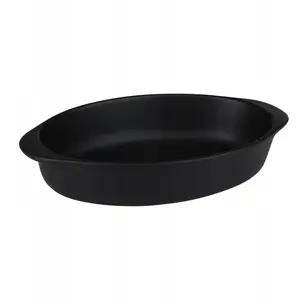 Ovenproof Oval Ceramic Baking Dish ALPINA 27×17×5.3 cm, black