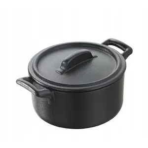 Revol small saucepan with lid 200 ml - ceramic Noir series, 200ml capacity