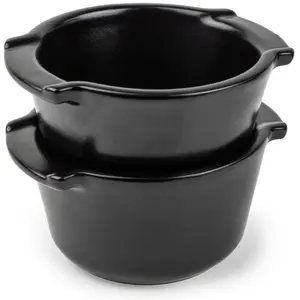 Hamelin APPOLIA Ramekin satīna melns 20 cl (2 gab.) keramikas porciju trauki