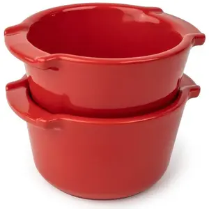 Ceramic ramekins AMSCAN APPOLIA set of 2, 20 cl capacity, red