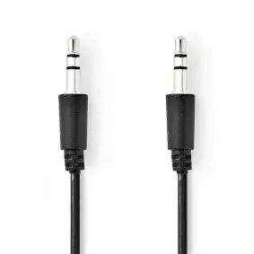 Audio kabelis Nedis CAGL22005BK10 — 1 m, 3,5 mm vīrietis–vīrietis, AWG 30, melns