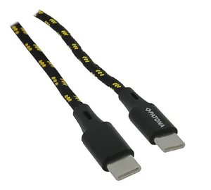 USB kabelis PATONA 1811 USB 2.0, USB-C uz USB-C, 0,06 m, melni-dzeltena