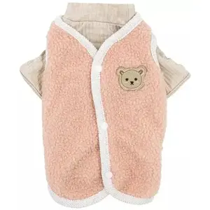 Dog vest and T-shirt set Lalazoo size L, pink/ecru, polyester/cotton
