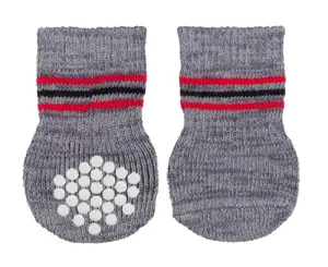 Dog socks Trixie 19503, size M/L, cotton, colours: black/grey/red