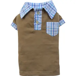 Polo krekls DoggyDolly DD-T502-XL, brūns, XL (kakls 33–35 cm / krūtis 51–53 cm)