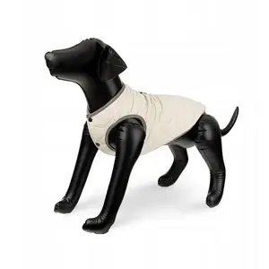 Dog coat Barry King Kurtka be beige with grey trim, quilted, size S (35 cm)