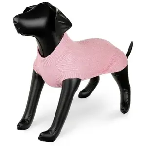 Dog sweater Lalazoo size M (40) — pink knit jumper for small to medium dogs