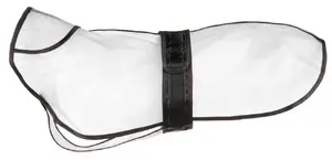 Dog raincoat Trixie 3006 size L — length 550 mm, chest 50–73 cm, black/white