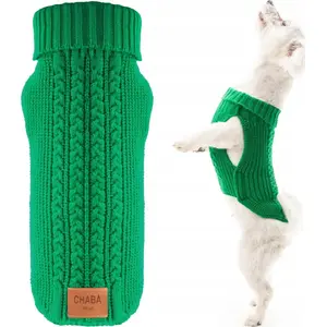 Dog sweater Chaba model 3656733 size L 34 cm neck opening, green