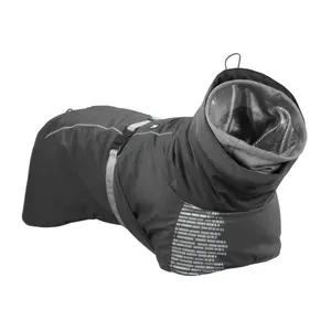 Dog jacket Hurtta Extrem Warmer — grey, length 300 mm, chest 36–62 cm