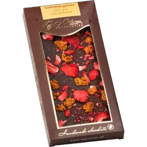 Chocolate bar M.Pelczar Chocolatier dark 70.4% with quince and strawberry 85 g