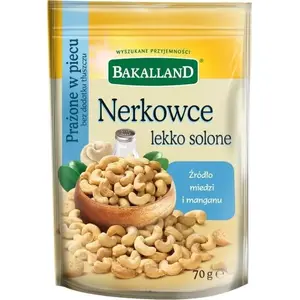 Salted Cashew Nuts, BAKALLAND, 70 g – lightly salted snack nuts