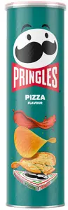 Kartupeļu čipsi Pringles Pizza 165 g — picas garša, kārba