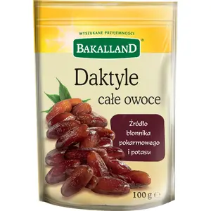 Dried Whole Dates BAKALLAND 100 g - whole fruit, natural snack