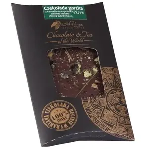 Chocolate bar M.Pelczar Chocolatier dark chocolate with caramelized green tea and bison grass 85 g