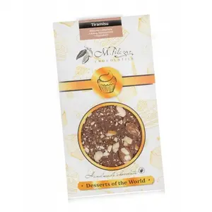 Chocolate bar M.Pelczar Chocolatier Mleczna czekolada Desery Świata Tiramisu 50 g