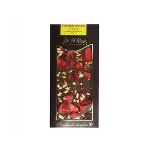 Chocolate bar M.Pelczar Chocolatier milk chocolate with lemon, strawberry and ginger 85 g