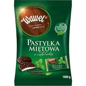 Confectionery Wawel Pastylka mint in chocolate 1 kg bag