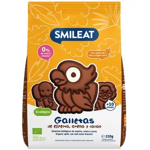 Bioloģiskas šķeltas kviešu (speltas) kakao-ābolu cepumi zīdaiņiem 10m+ 220 g — Smileat