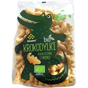 Granex Кукурузные хрустящие палочки Krokodylki BIO 80 г — органическая кукурузная закуска, 80 г