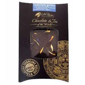 Chocolate bar M.Pelczar Chocolatier dark chocolate with caramelized floral tea, calendula and cornflower 85 g