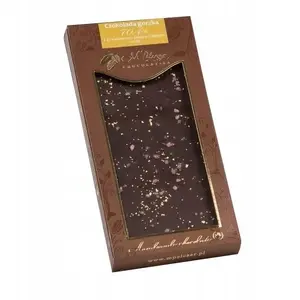 Chocolate bar M.Pelczar Chocolatier Gorzka czekolada z 23-karatowym jadalnym złotem i płatkami róży 85 g