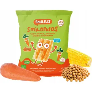Kraukšķīši Smileat Smilondas BIO — no turku zirņu, kukurūzas un lēcu ar burkānu, 25 g