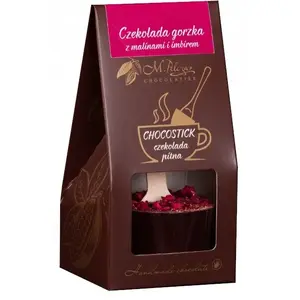 Chocolate bar M.Pelczar Chocolatier Chocostick — dark chocolate with raspberry and ginger, 60 g