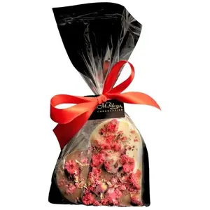 Box of chocolates M.Pelczar Chocolatier Serce — milk and white chocolate with rose petals and raspberry, 90 g