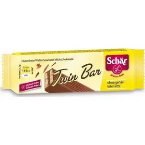 Vafeles Schar Twin bar 3×21,5 g — bezglutēna šokolādes pārklājuma batoniņi