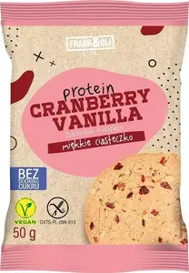 Proteīna cepums Frank&Oli Ciasteczko — dzērvene un vaniļa, 50 g