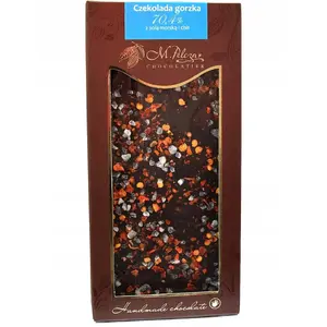 Dark chocolate with sea salt and chili 85 g — M.Pelczar Chocolatier