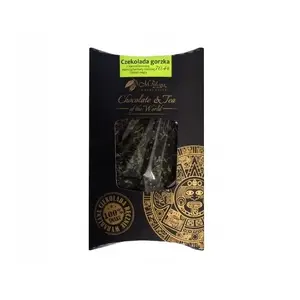 Chocolate bar M.Pelczar Chocolatier dark chocolate with caramelized green tea essence and mint leaves 85 g