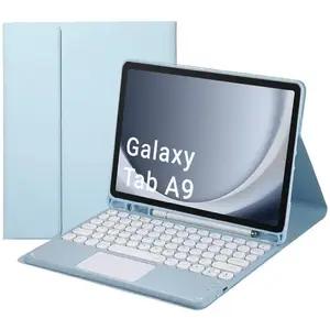 Keyboard case with Bluetooth touchpad for Samsung Galaxy Tab A9 8.7 by Strado (blue)