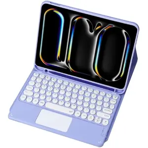 Keyboard case with Bluetooth touchpad for iPad Pro 11 (5th gen) by Strado — purple